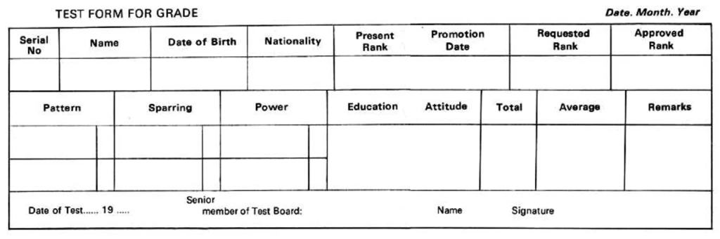 Test form for grade